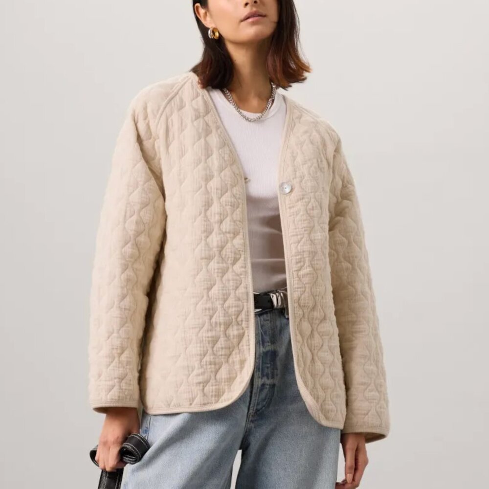 Donni Quilted Collarless Jacket